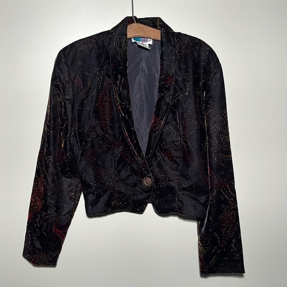Vintage James Cropped Velour Blazer - Picture 1 of 9